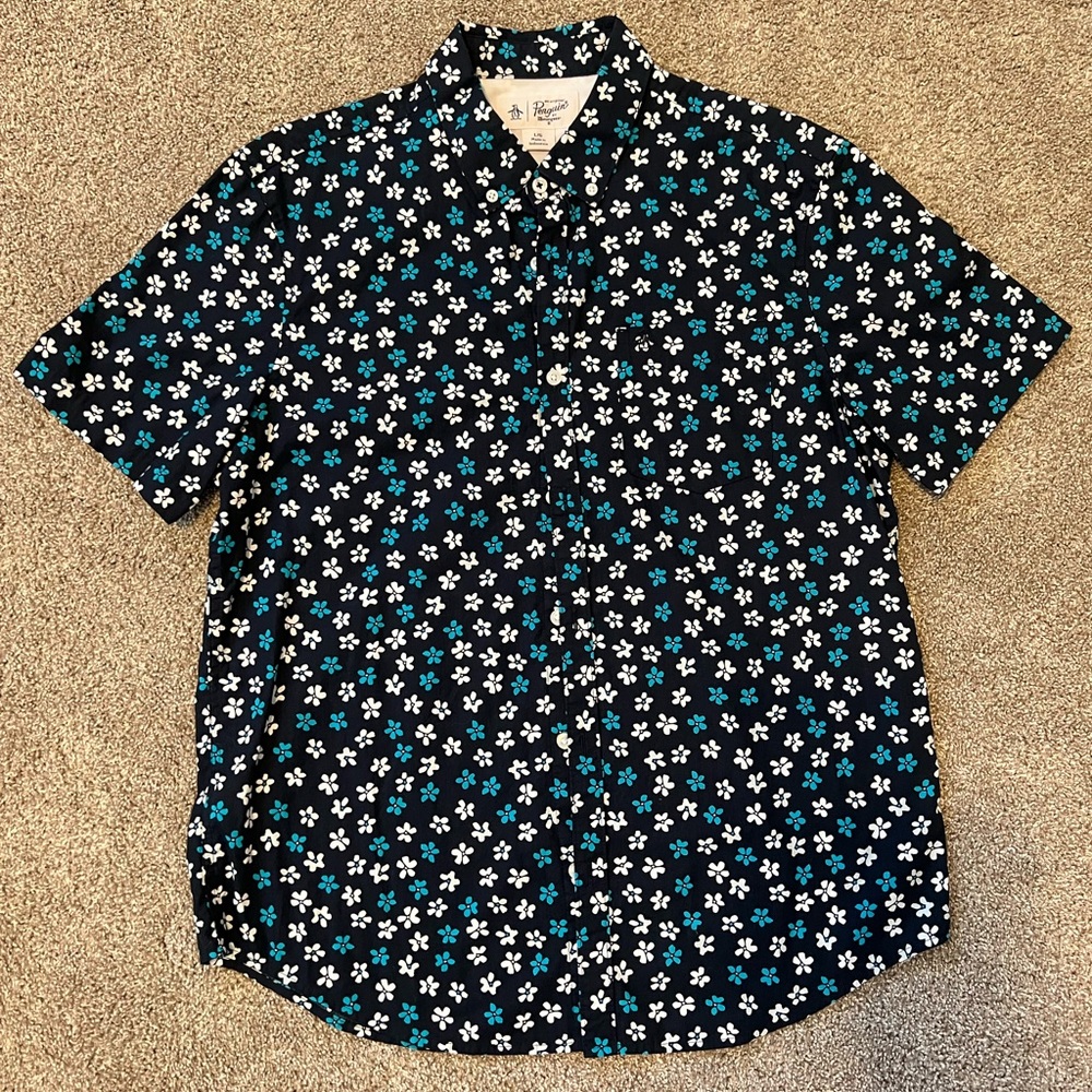 Original Penguin Floral Button Up, Large